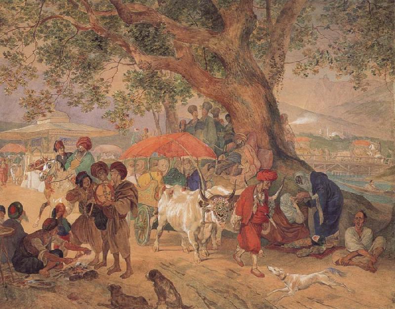 Karl Briullov A Break in the Journey,Near Constantinople France oil painting art